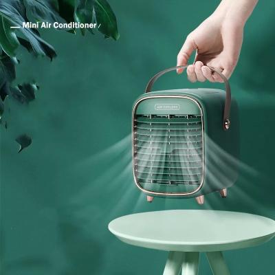 China New Design Mini Usb Portable Hotel Table 2 Colors Water Cooler Customizable Air Cooler Fan Samples Fan for sale