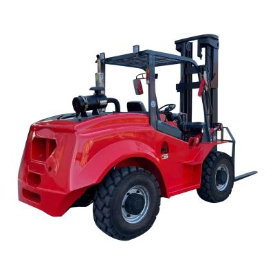 China Chinese 4x4/4 wheel steering forklift 2.5-7ton machinery with soft clamp lifelong after-sales service for sale