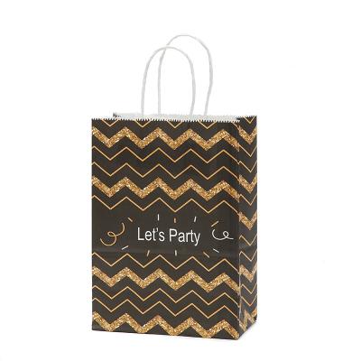 China Recyclable Customized Paper Shopping Bags Thank You Printed White Kraft Paper Bags With Handle Let Us Party Paper Bgg for sale