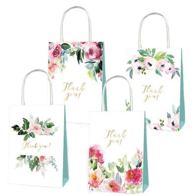 China Manufacturer Wholesale Custom Print Logo White Kraft Paper Bags Recyclable Wedding Party Thank You Luxury White Kraft Paper Gift Bags for sale