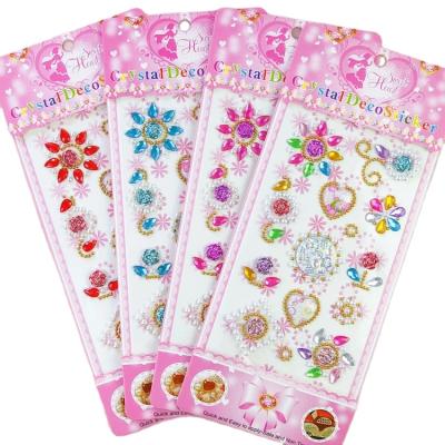 China Low Price Sticker Decoration Stickers Cartoon Phone Numbers Rhinestone Sticker Acrylic And Resin Decorative Sticker for sale