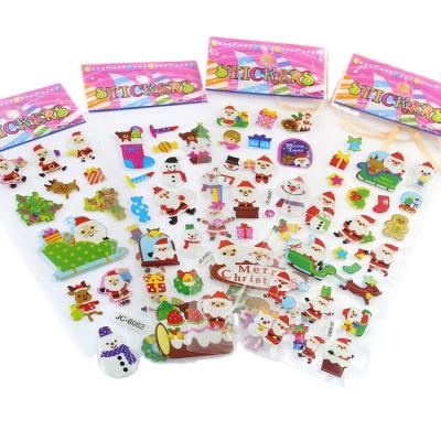 China Hot Selling Puffy Nail Art Stickers For Kids Cartoon Merry Christmas Sticker Wall 3d Room Stickers for sale