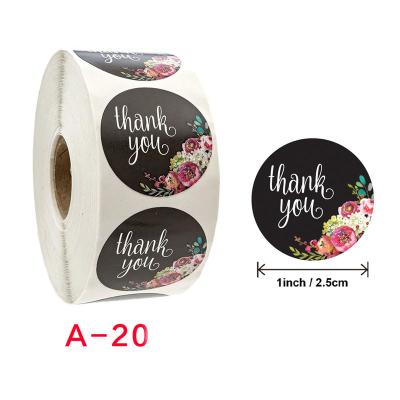 China 2021 Factory Direct Supply Heat Sensitive Flora Thank You Label Sticker 500 For Small Business 8 Designs Per Roll for sale