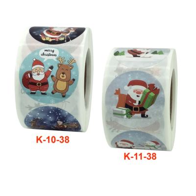 China Factory Direct Supplier Waterproof Merry Christmas Decorative Sticker Custom Label Sticker Roll for sale