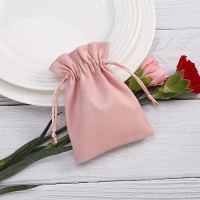 China Custom Made In China Wedding Favor Gift Package Drawstring Bag Suede Jewelry Pouch High End Velvet Pouch for sale