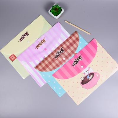 China Factory direct custom PVC document bag waterproof plastic folder with snap button for sale