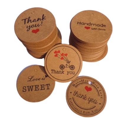 China Manufacturer Supplier Mini Hang Labels Artificial Wedding Favors Round Kraft Paper Tag Card For Bottle for sale