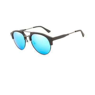 China Fashion Sunglasses Custom Wood Framed Glass Italian Wooden Sunglasses 2021 Mirror Frog Polarized Lenses for sale