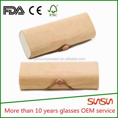 China High Quality Round Oval Bamboo Glasses Case Optical Frame Case Spectacle Cases for sale