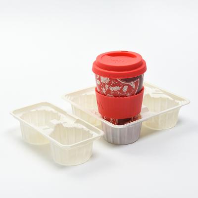 China Disposable 4 Eco-friendly Paper / Plastic Paper Cup Holder Disposable Cups For Beverage Take Away for sale