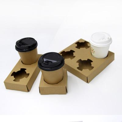 China Disposable 2 Cup Eco-Friendly 4 Cup Disposable Coffee Paper Cup Holder Tray Takeway for sale