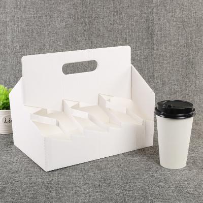 China Disposable Eco-Friendly Eco-Friendly Disposable Kraft Paper Take Out Package Coffee Cup Drink Carriers Paper Cup Holders for sale