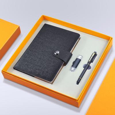 China Recyclable Cardboard PU Notebook Ball Pen Business Gift Set Luxury Pen Set With Box for sale