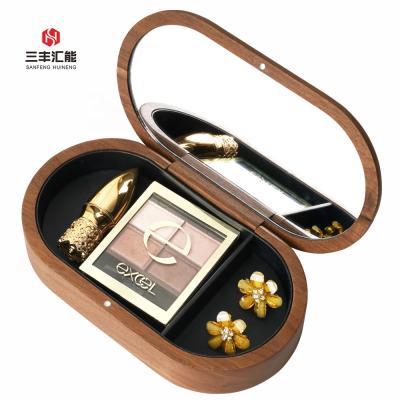 China 2021 multifunctional oak wood portable jewelry box, jewelry storage box for sale, travel wooden jewelry box for sale