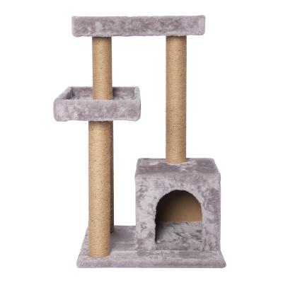 China Sustainable Luxury Cat Tree Scratching Sisal Flags Cat Furniture Middle Modern Cat Scratching Post for sale