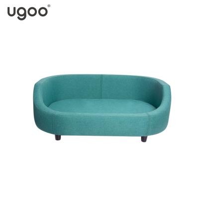 China Safety Durable Luxury Pet Dog Cat Soft Sofa Bed Comfortable High Quality Sofa With Wooden Legs for sale