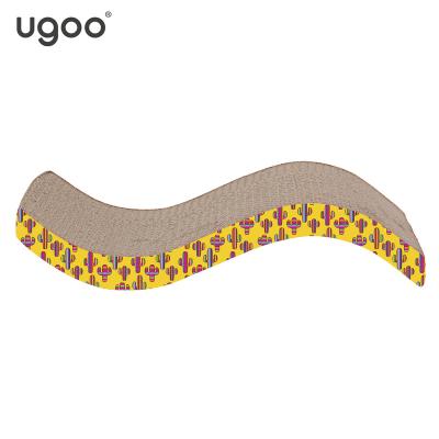 China Viable New Product Cardboard Cat Scratchers Big Cat Scratching Board Protection S Shaped Wavy Cactus Toy for sale