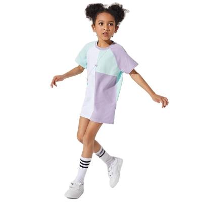 China Breathable Custom Kids Sports Dress Baby Summer Long T-shirt Fat Girl Plain T-shirt Dresses For Girls for sale