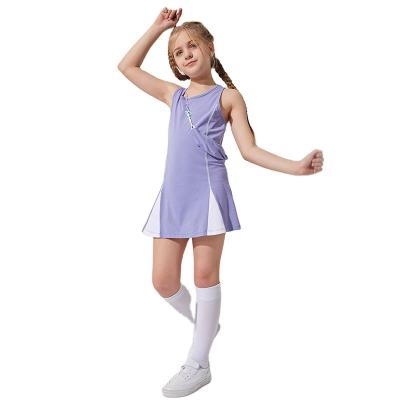 China Breathable Tennis Wear Sports Dress Manufacturer Custom Kids Clothing Solid One Piece Dress For Girls for sale