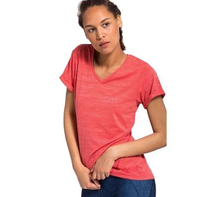 China 2022 Antibacterial Wholesale Sports Running To Wear Polyester Women's V Neck T-Shirt for sale