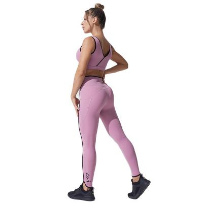 China Breathable Four Way Stretch Elastic Waist High Plus Size Yoga Fitness Set Women Fitness Sets Comfortable Gaiters Set for sale