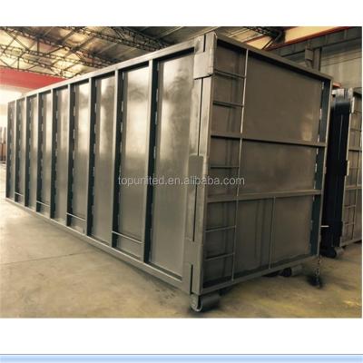 China Custom Stackable Lift Bin Solid Waste Waste Management Recycling Hook Roll On Drop Off Container Hook Lift Container for sale