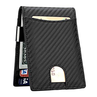 China Custom RFID Men Pinch Wallets Credit Card Leather Holder 2021 Slim Wallet Leather Minimalist Men's Rfid Bifold Wallet for sale