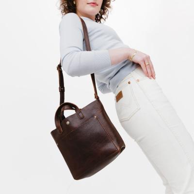 China Wholesale Women PORTABLE Tote Bag Woman Leather Eco Genuine Leather Handmade Tote Bag For Ladies friendly for sale