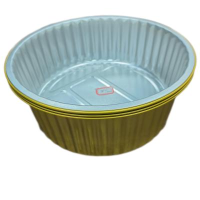 China FoodCooking Custom Size Aluminum Foil Bread Box With Lid Around Aluminum Foil Tray Aluminum Foil Baking Cups Pan Tin With Lids for sale