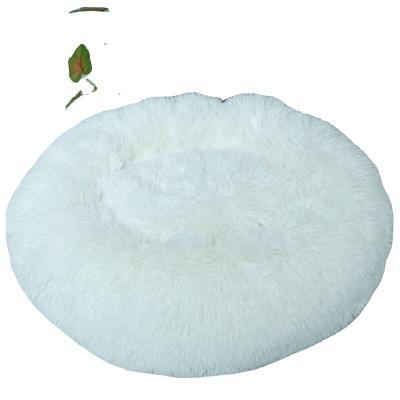 China Cozy Sleeping Fur Donut Cuddler Dog Bed Kitty Teddy Kennel Cat Cushion Bed Pet Breathable Comfortable Beds Accessories for sale