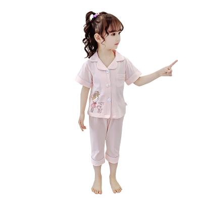 China Comfy Clothing Sets Kids Pajamas Sleepwear Two Piece Set Short Sleeve And Panty 100% Cotton Short for sale