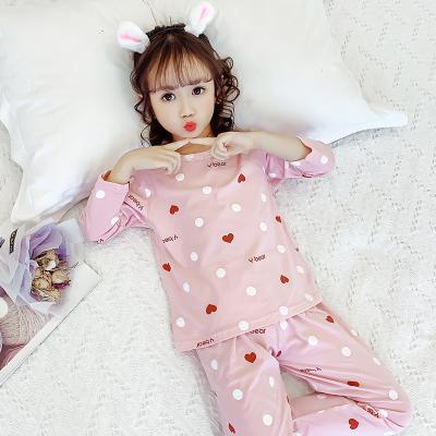 China 2022 new breathable 100% children's cotton clothes pajamas set 2 pieces of custom-made children's nightgowns girls printing for sale