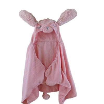 China Child Safe Toddler Coral Fleece Cape Bath Towel Soft Infant With Hood Super Absorbent Baby Hooded Animal Bath Towel for sale