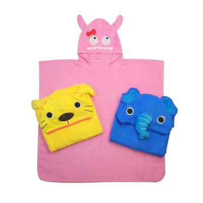 China High Quality Comfortable Quick Dry Poncho Towel Cartoon Beach Towels Cartoon Mills Hooded Mat 100% Child Safe Cotton Kids for sale