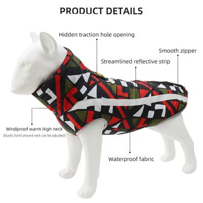 China New Viable Dog Clothes Autumn And Winter Warm Large Dog Stormsuit Pet Dog Cotton Reflective Thickened Clothes for sale