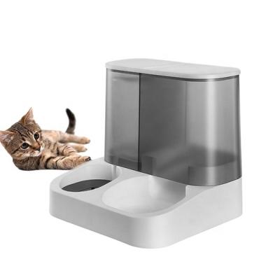 China Amazon Hotsale Tiktok Automatic Visible Window All In One Dog Cat Water Dispenser Automatic Pet Feeder Food And Water Dispenser for sale