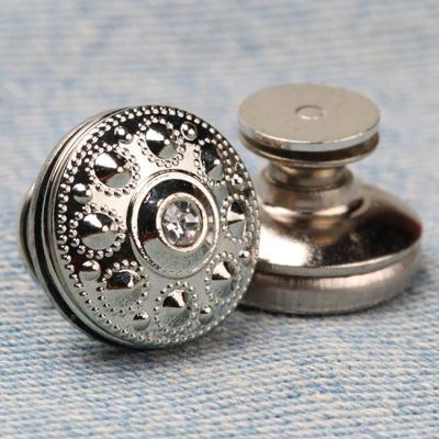 China Wholesale Customized Nickel Free Removable Silver Brand Jeans Buttons For Garment for sale