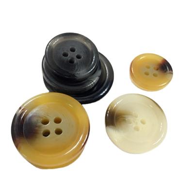 China Durable Polyester 4 Holes Button Resin Button For Garment Pearl Effect Plastic Button for sale