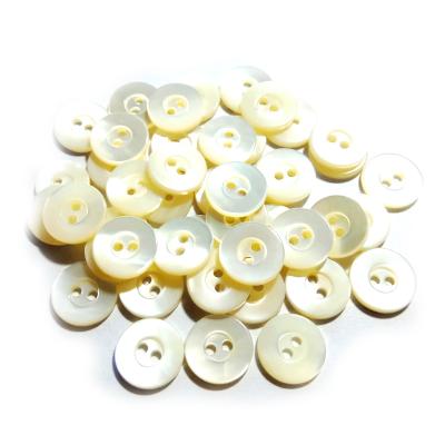 China Sustainable High-Grade Natural Shell Two-Hole Wide-Brim Primary Color White Gray Buttons for sale