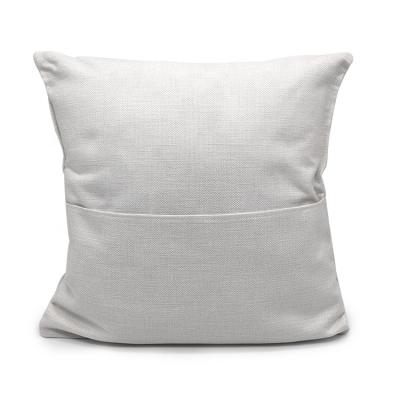 China Cushion Cover 18 x 18 Pocket Pillow Case Sublimation Sublimation Linen Cream White Cream White for sale