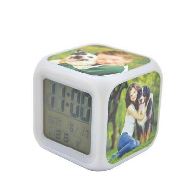 China Glowing Calendars LED 7 Color Changing Digital Projection Alarm Clock for sale