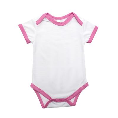 China Accept Custom Wholesale Cute Newborn White Sublimation Polyester Cotton Onesie Logo Baby Boy Girl Infant Romper Soft Clean for sale