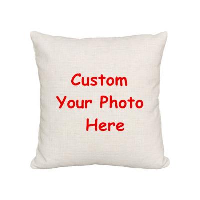 China yes viable is_customized printing blank white pillow case cushion cover canvas sublimation for sale