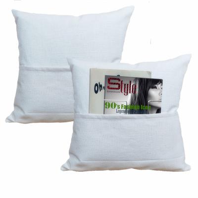 China BACKREST high quality linen blank linen cover pillow case sublimation cushion cream white pocket for sale