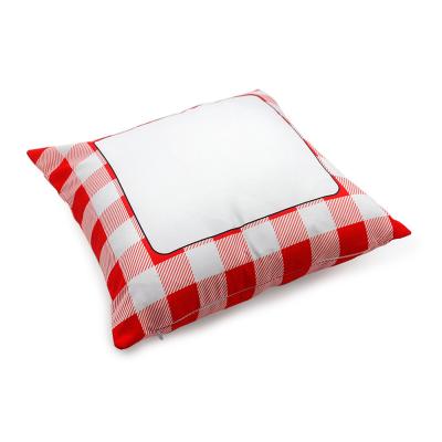 China Original Wholesale Folded Sublimation Sofa Bed Decorative Plaid Cotton Cushion Pillow Case Cover for sale