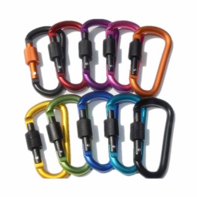 China Health Care 8cm Aluminum Alloy Spring Carabiner D-Ring Clip Camping Quickdraws Key Chain Multicolor Snap Hook Key Chain Outdoor Travel for sale