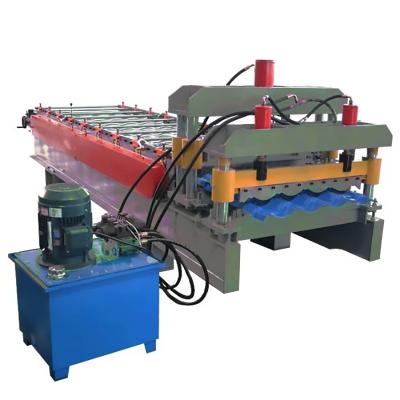 China Construction worksÂ   Glazed Tile Roll Forming Machine / Step Tile Profile Rolling Machine for sale