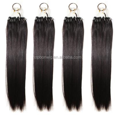 China 8-30 Inch Hair Extension Black Color Silky Straight Micro Loop Ring Ring Hair Extension Wholesale Product Silky Straight for sale