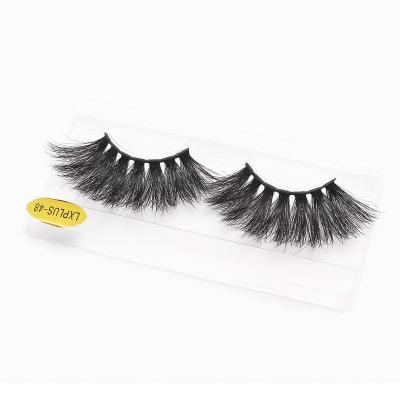 China Wholesale 3D Durable Handcrafted Eyelashes 25mm Mink Fur Strip Eyelashes With Custom Package for sale