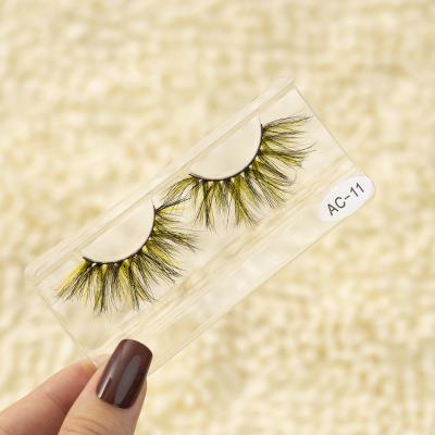 China Factory Price Durable Pretty 25mm Mink Fur 3D Wholesale Colored Full Strip Eyelashes for sale